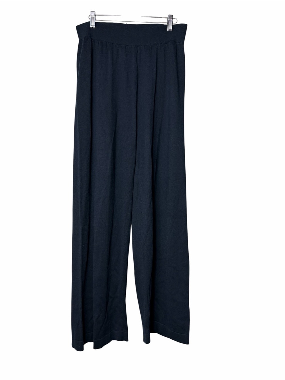 Peruvian Connection Pants Size XL Black Wide Leg Pima Cotton Modal High Rise - Picture 2 of 6